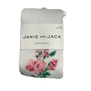 Janie and Jack Floral White Tights Size 2-3 years New with tags‎